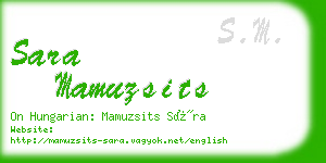 sara mamuzsits business card